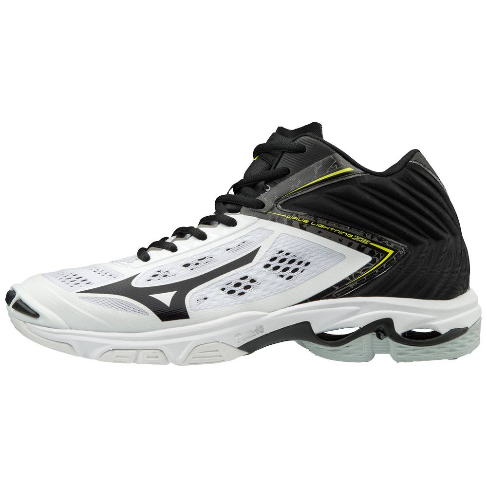 Mizuno Wave Lightning Z5 Mid - Erkek Voleybol Ayakkabısı - Beyaz/Siyah Türkiye (EYNQAS-587)